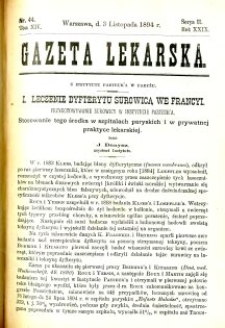 Gazeta Lekarska 1894 R.29, t.14, nr 44