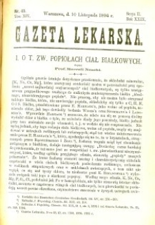 Gazeta Lekarska 1894 R.29, t.14, nr 45