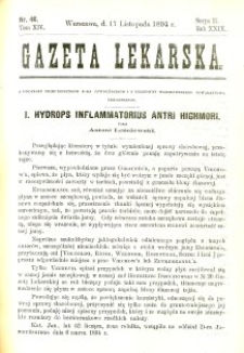 Gazeta Lekarska 1894 R.29, t.14, nr 46