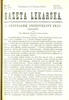 Gazeta Lekarska 1894 R.29, t.14, nr 49
