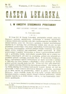 Gazeta Lekarska 1894 R.29, t.14, nr 52