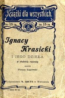 Ignacy Krasicki i jego dzieła w stuletnia rocznicę