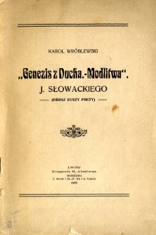 "Genezis z Ducha. - Modlitwa" J. Słowackiego