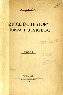 Szkice do historii prawa polskiego