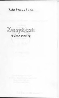 Zamyślenia : wybór wierszy