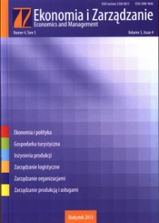 Ekonomia i Zarządzanie : Kwartalnik Wydziału Zarządzania. T. 5 nr 4