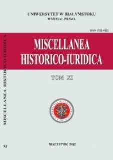 Miscellanea Historico-Iuridica Bialostocensia. T. 11