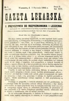 Gazeta Lekarska 1895 R.30, t.15, nr 1