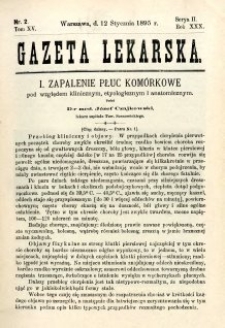 Gazeta Lekarska 1895 R.30, t.15, nr 2