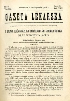 Gazeta Lekarska 1895 R.30, t.15, nr 4