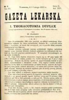 Gazeta Lekarska 1895 R.30, t.15, nr 6