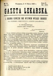 Gazeta Lekarska 1895 R.30, t.15, nr 11