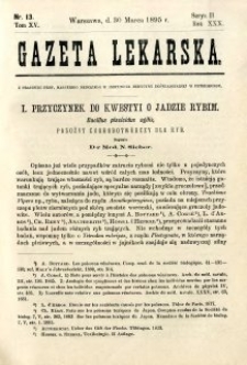 Gazeta Lekarska 1895 R.30, t.15, nr 13