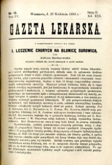 Gazeta Lekarska 1895 R.30, t.15, nr 16