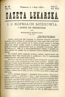 Gazeta Lekarska 1895 R.30, t.15, nr 18