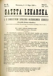 Gazeta Lekarska 1895 R.30, t.15, nr 20