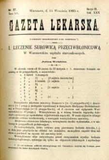 Gazeta Lekarska 1895 R.30, t.15, nr 37