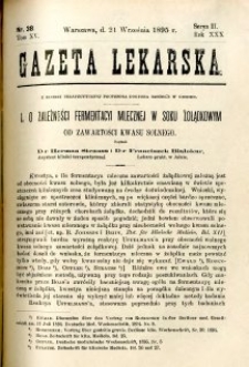 Gazeta Lekarska 1895 R.30, t.15, nr 38