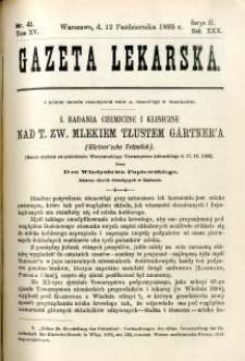 Gazeta Lekarska 1895 R.30, t.15, nr 41