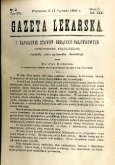 Gazeta Lekarska 1896 R.31, t.16, nr 2