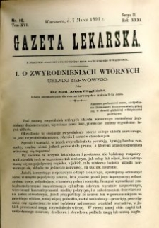 Gazeta Lekarska 1896 R.31, t.16, nr 10