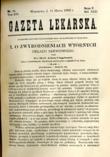 Gazeta Lekarska 1896 R.31, t.16, nr 11