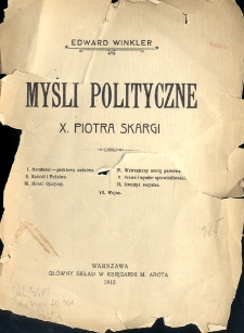 Myśli polityczne x. Piotra Skargi