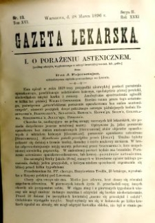 Gazeta Lekarska 1896 R.31, t.16, nr 13
