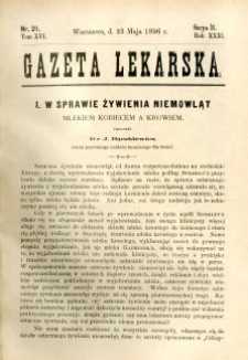 Gazeta Lekarska 1896 R.31, t.16, nr 21
