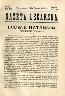 Gazeta Lekarska 1896 R.31, t.16, nr 24
