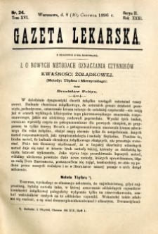 Gazeta Lekarska 1896 R.31, t.16, nr 25