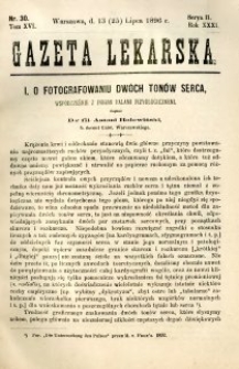 Gazeta Lekarska 1896 R.31, t.16, nr 30