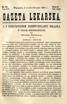 Gazeta Lekarska 1896 R.31, t.16, nr 33
