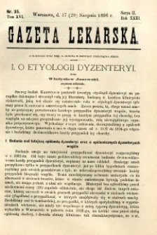 Gazeta Lekarska 1896 R.31, t.16, nr 35