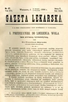 Gazeta Lekarska 1896 R.31, t.16, nr 37