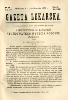 Gazeta Lekarska 1896 R.31, t.16, nr 38