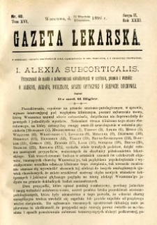 Gazeta Lekarska 1896 R.31, t.16, nr 40