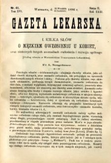Gazeta Lekarska 1896 R.31, t.16, nr 41