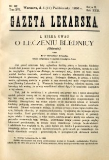 Gazeta Lekarska 1896 R.31, t.16, nr 42