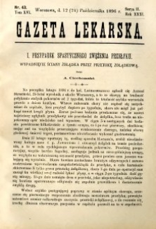 Gazeta Lekarska 1896 R.31, t.16, nr 43