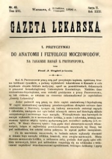 Gazeta Lekarska 1896 R.31, t.16, nr 45
