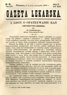 Gazeta Lekarska 1896 R.31, t.16, nr 46