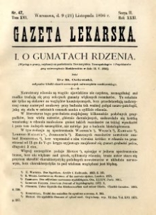 Gazeta Lekarska 1896 R.31, t.16, nr 47