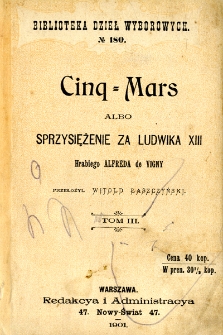 Cinq-Mars albo Sprzysiężenie za Ludwika XIII. T. 3