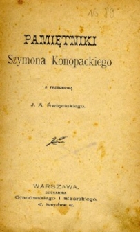Pamiętniki Szymona Konopackiego