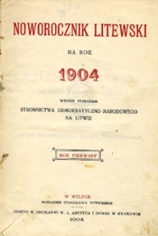 Noworocznik litewski na rok 1904