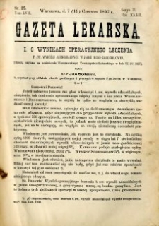 Gazeta Lekarska 1897 R.32, t.17, nr 25