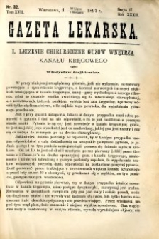 Gazeta Lekarska 1897 R.32, t.17, nr 32