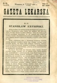 Gazeta Lekarska 1897 R.32, t.17, nr 49