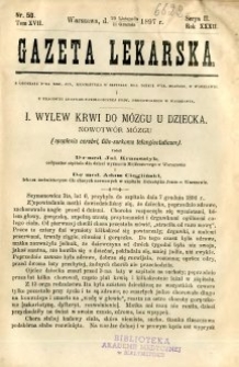 Gazeta Lekarska 1897 R.32, t.17, nr 50